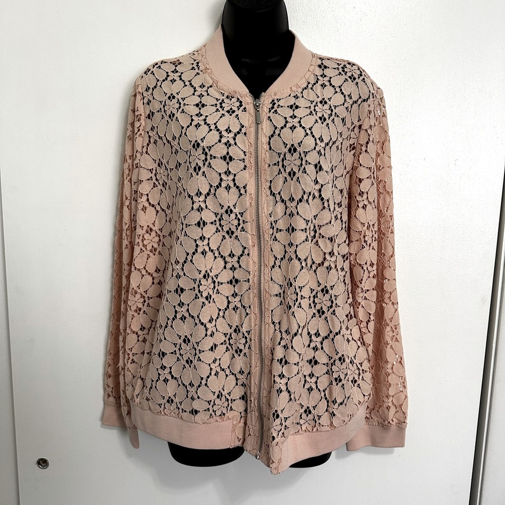 NWT Torrid Pink Lace Bomber Jacket Size 2